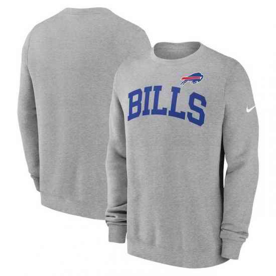 Men Nike Heather Gray Buffalo Bills Club Pullover Sweatshirt
